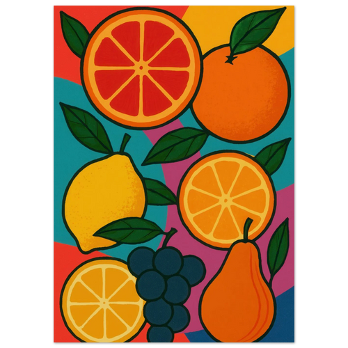 Frukter: Vibrant Pop Art Frukt Poster – Lägg till en färgexplosion i ditt hem