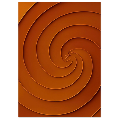Abstrakt Spiral Konsttryck i Rustika Jordtoner – Modern Minimalistisk Poster i Flera Storlekar