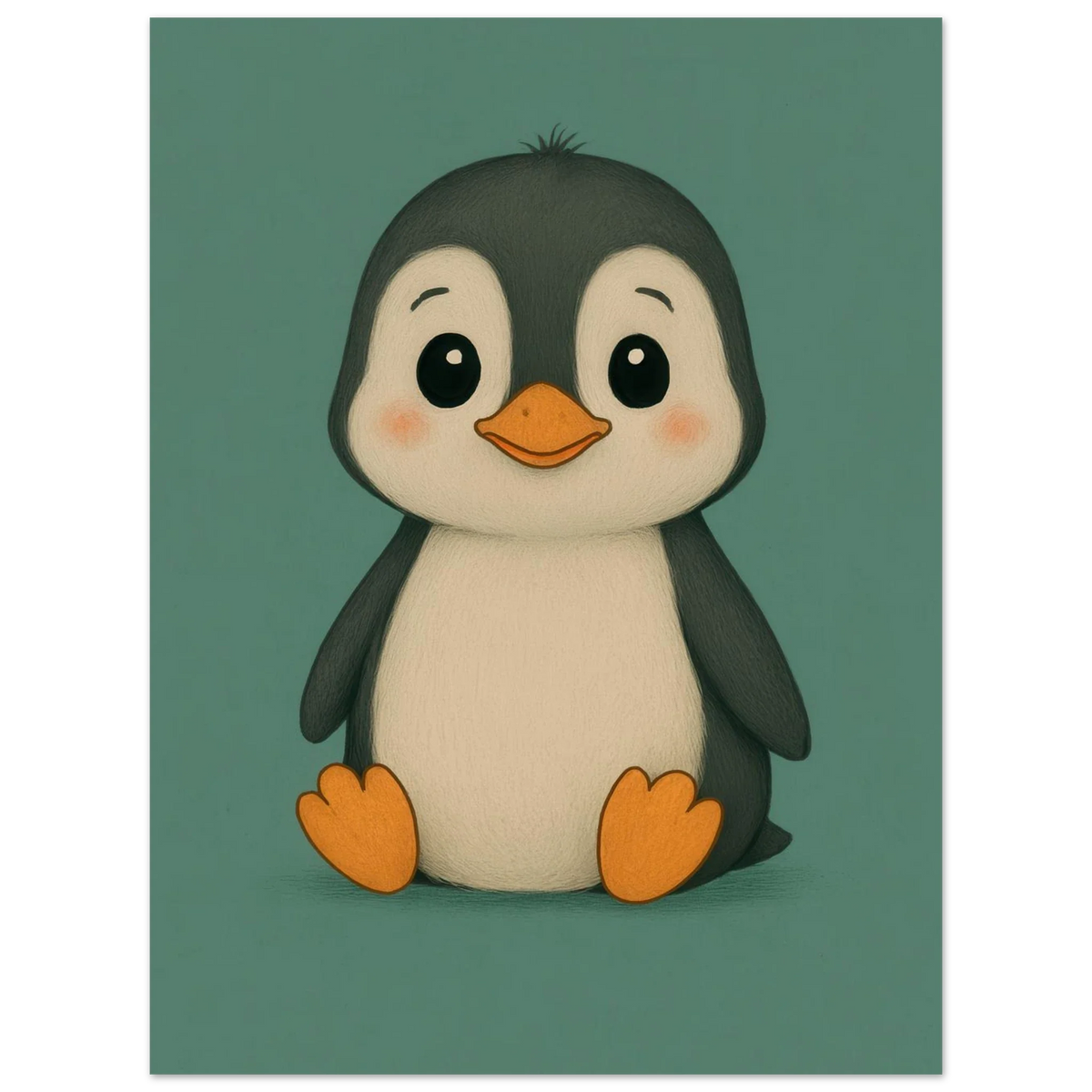 Cute Baby Penguin Art Print - Playful Nursery Decor in Various Sizes
