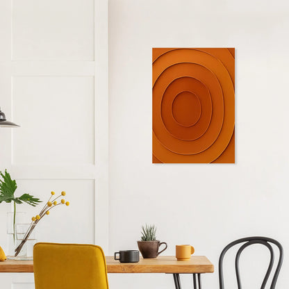 Abstrakt Minimalistisk Orange Spiral Affisch - Klassisk Halvblank Kvalitet för Konstälskare