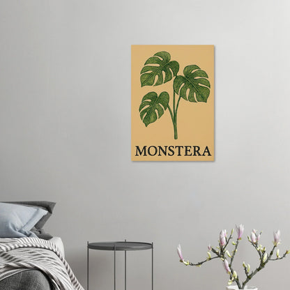 Frukter – Tropical Monstera Art Print i jordnära toner och livfulla gröna nyanser