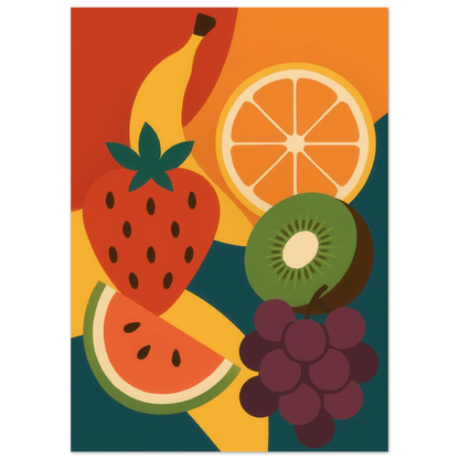 Frukter - Vibrant Abstract Fruit Art Print: Elevate Your Space with a Burst of Color & Modern Charm