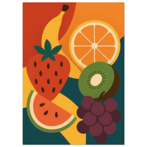 Frukter - Vibrant Abstract Fruit Art Print: Elevate Your Space with a Burst of Color & Modern Charm