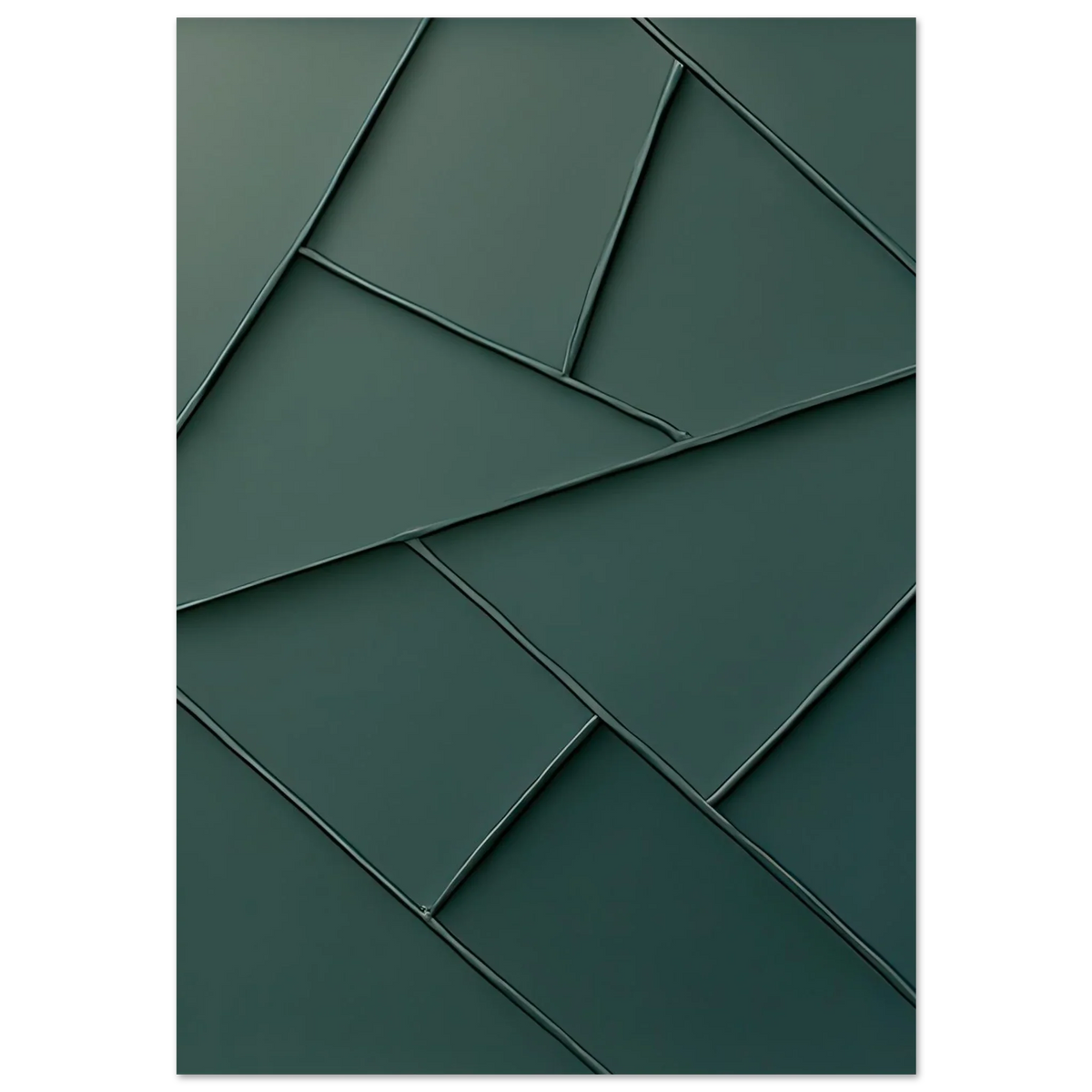 Minimalist Forest Green Geometric Art Print – Abstrakt Design for Modern Spaces