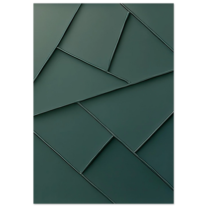 Minimalist Forest Green Geometric Art Print – Abstrakt Design for Modern Spaces
