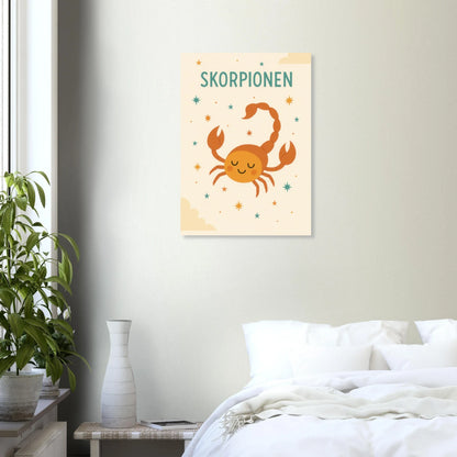Söt Skorpion Barnrumsaffisch - Personlig Zodiac Konsttryck i Flera Storlekar