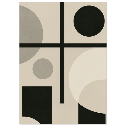 Minimalist Geometric Abstract Poster – Neutral Tones & Clean Lines for Modern Decor