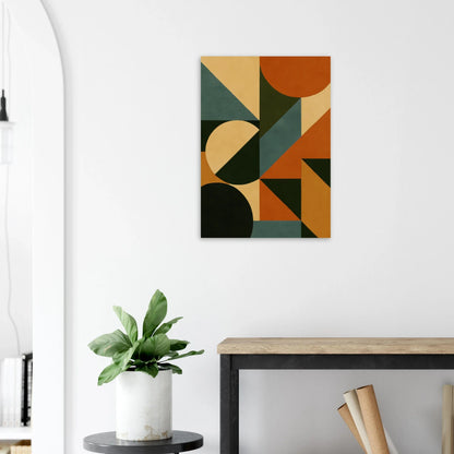 Abstract Geometric Poster - Mid-Century Modern Art Print in Earthy Tones