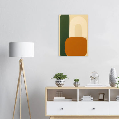 Abstrakt Minimalist Konsttryck i Jordnära Toner – Modern Väggkonst i Olika Storlekar