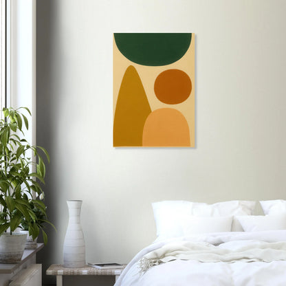Abstrakt Minimalistisk Konsttryck: Jordnära Former i Stilren Design