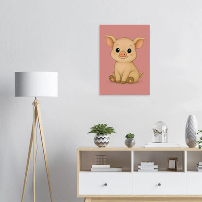 Charming Baby Piglet Art Print – Adorable Farmhouse Decor for Nursery & Kids' Rooms