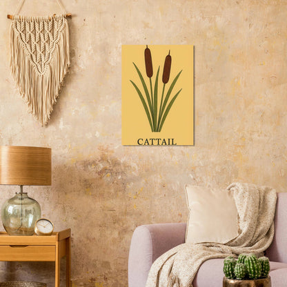 Frukter - Elegant Cattail Botanical Print on Premium Semi-Gloss Paper