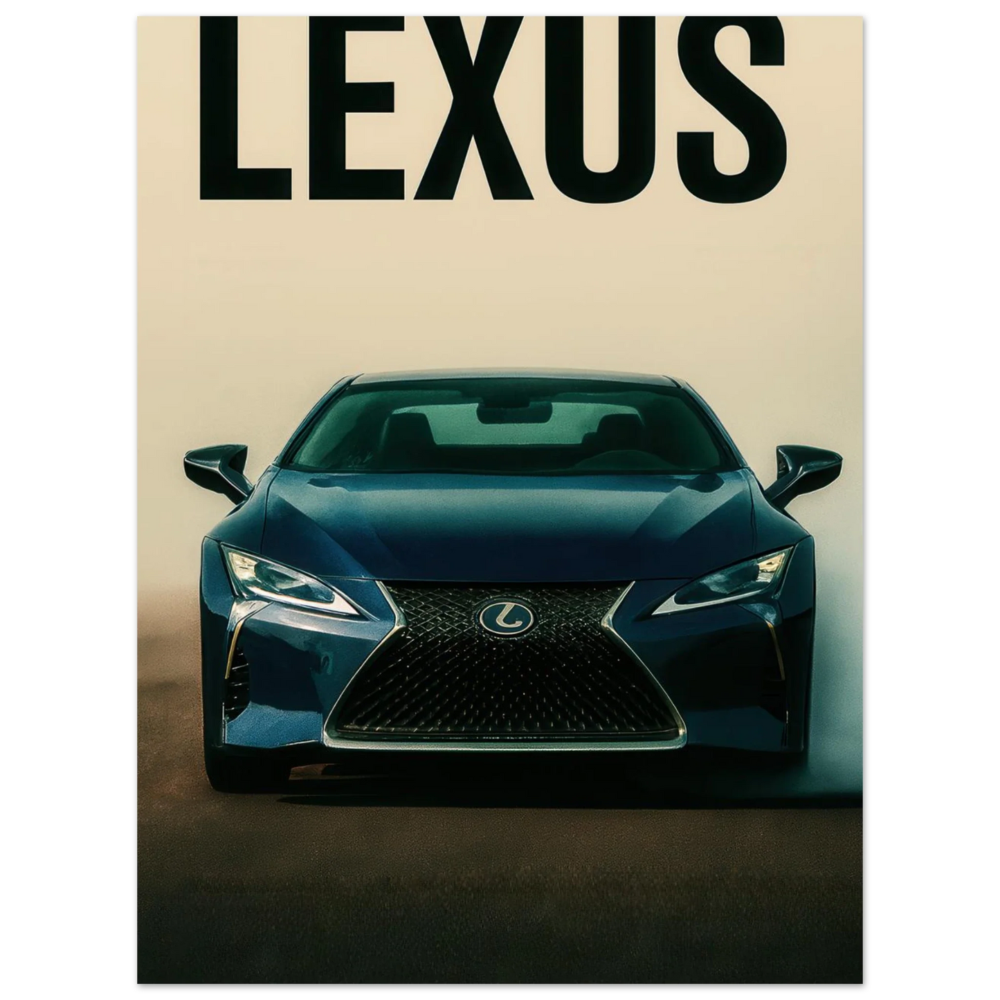Lexus RC Performance Poster - Blå Sportbil Konsttryck