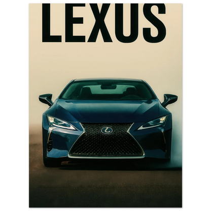 Lexus RC Performance Poster - Blå Sportbil Konsttryck