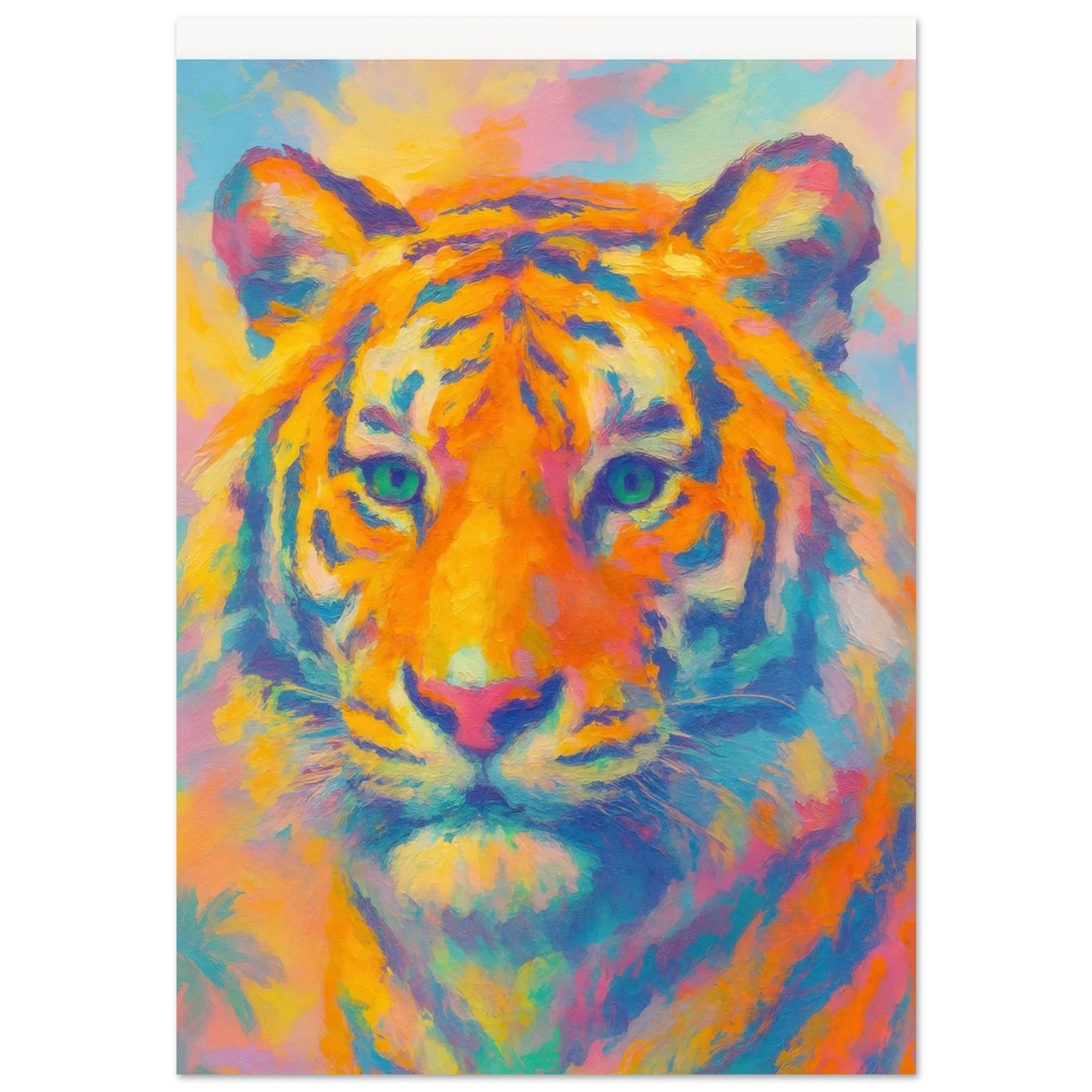 Djur: Psychedelic Tiger Canvas Print - Vibrant Abstract Wildlife Art in Multiple Sizes