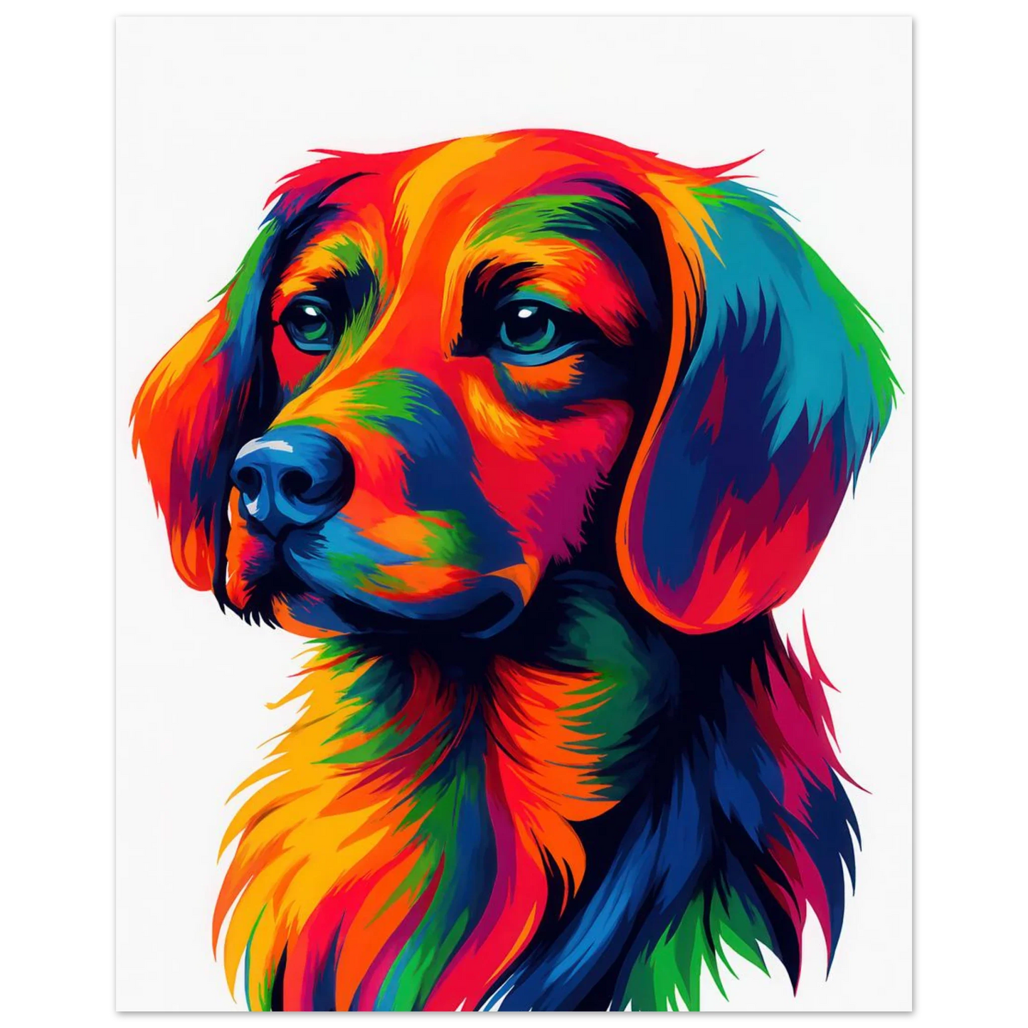 Färgglad Hundkonst – Levande Pop Art Tryck Djur