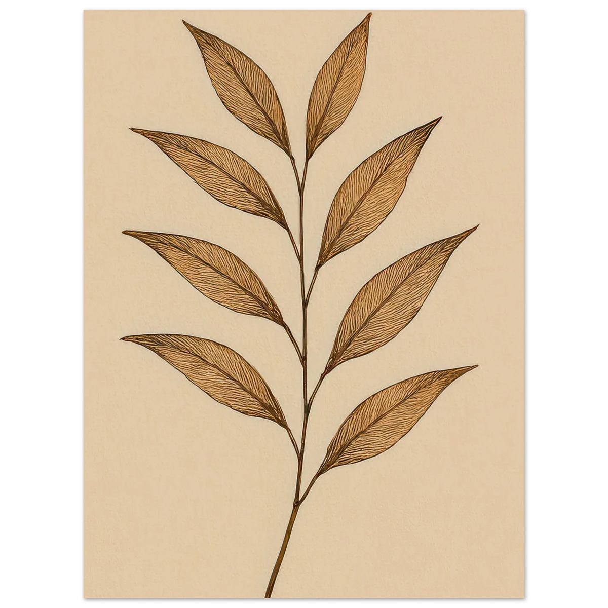 Frukter – Elegant Botanical Line Art Poster in Rich Earth Tones