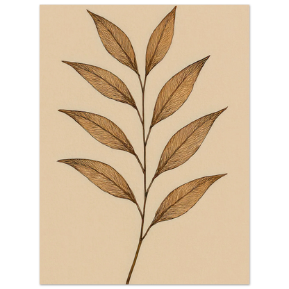 Frukter – Elegant Botanical Line Art Poster in Rich Earth Tones