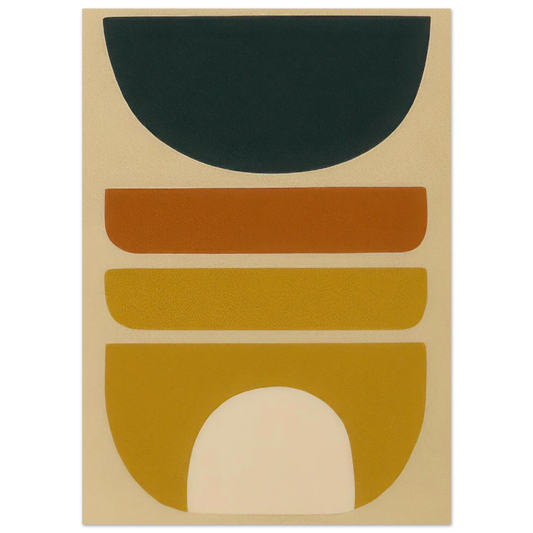 Abstrakt Minimalist Earth Tones Art Print – Modern Geometric Wall Decor for a Serene Home