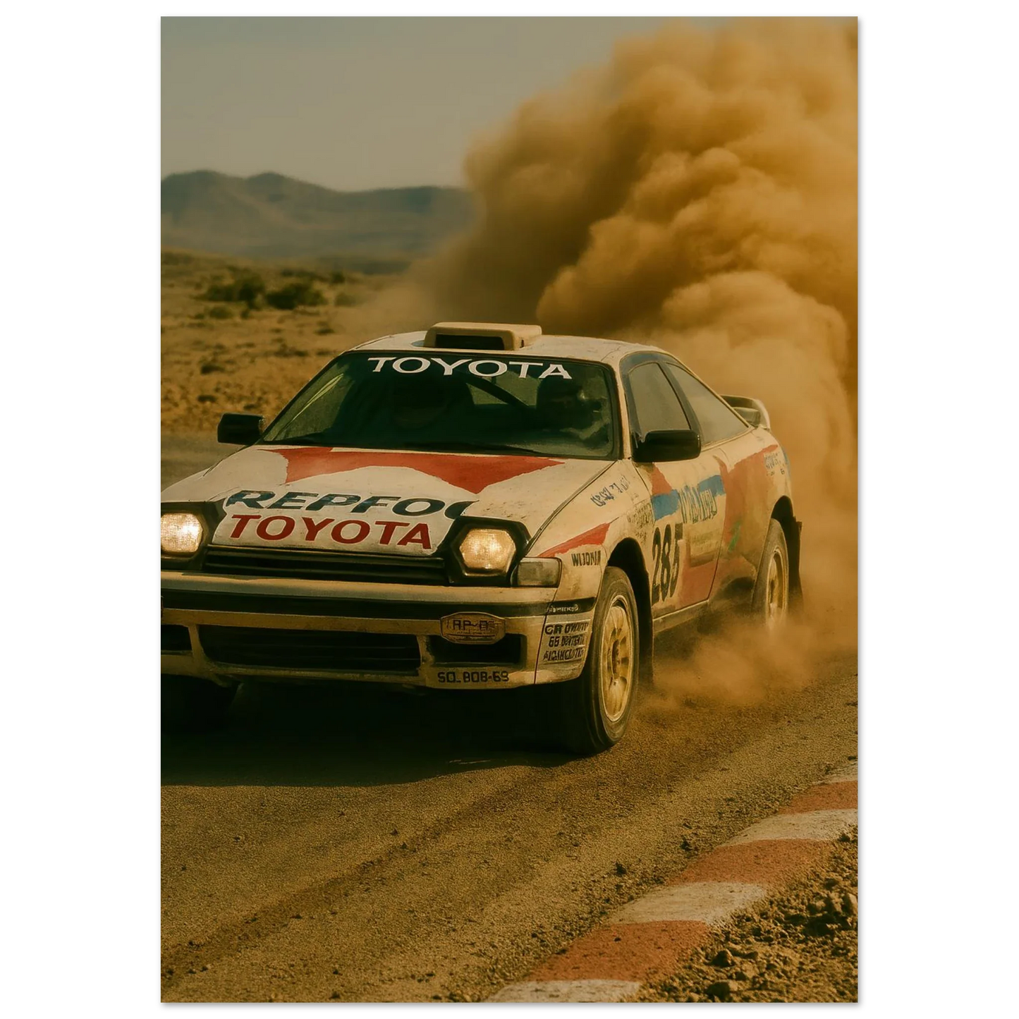 Bilar: Rallycross Retro - Dynamisk Väggkonst i Olika Storlekar