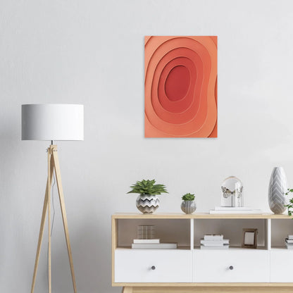 Abstrakt Värme: Minimalistisk Konturkonst i Terrakotta & Persika - Premiumposter i Valfri Storlek