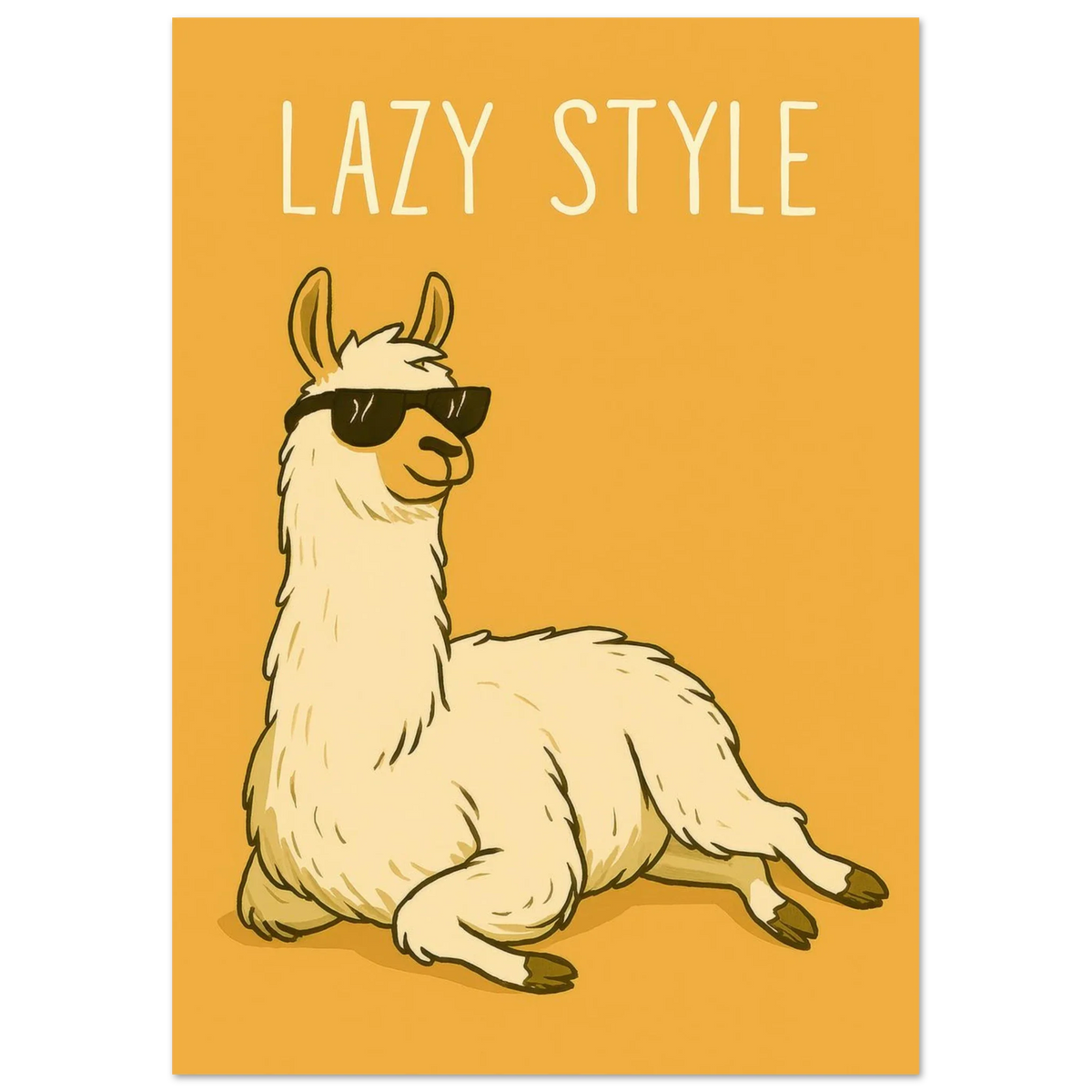 Lazy Style Chillin' Llama Poster – Premium Wall Art for Relaxed Vibes
