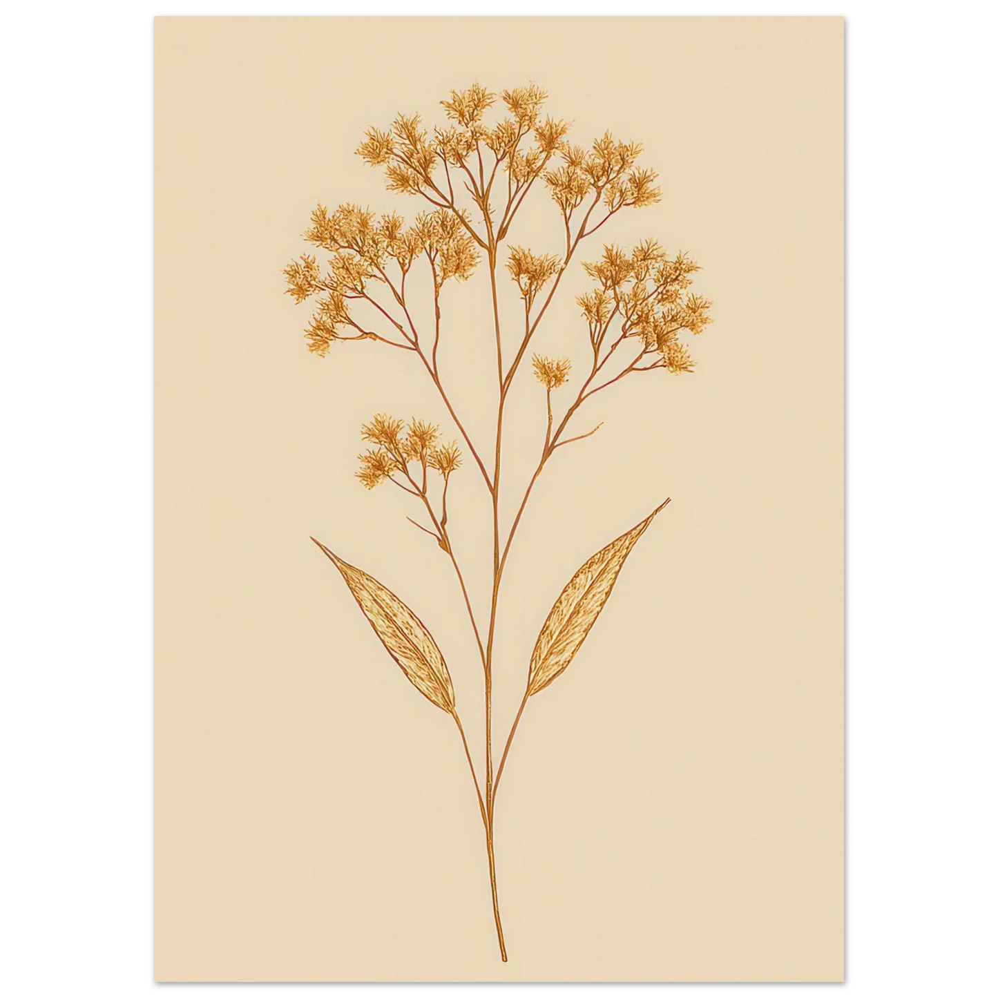 Frukter – Golden Botanical Print on Premium Semi-Gloss Poster