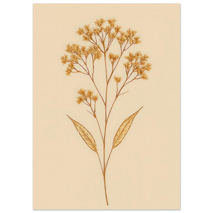 Frukter – Golden Botanical Print on Premium Semi-Gloss Poster