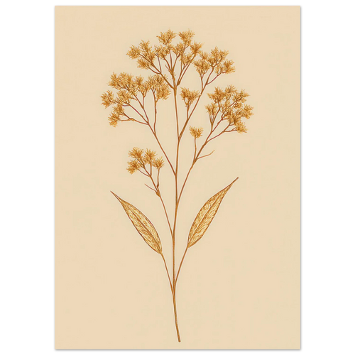 Frukter – Golden Botanical Print on Premium Semi-Gloss Poster