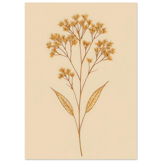 Frukter – Golden Botanical Print on Premium Semi-Gloss Poster