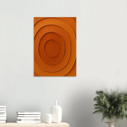 Abstrakt Minimalistisk Orange Spiral Affisch - Klassisk Halvblank Kvalitet för Konstälskare