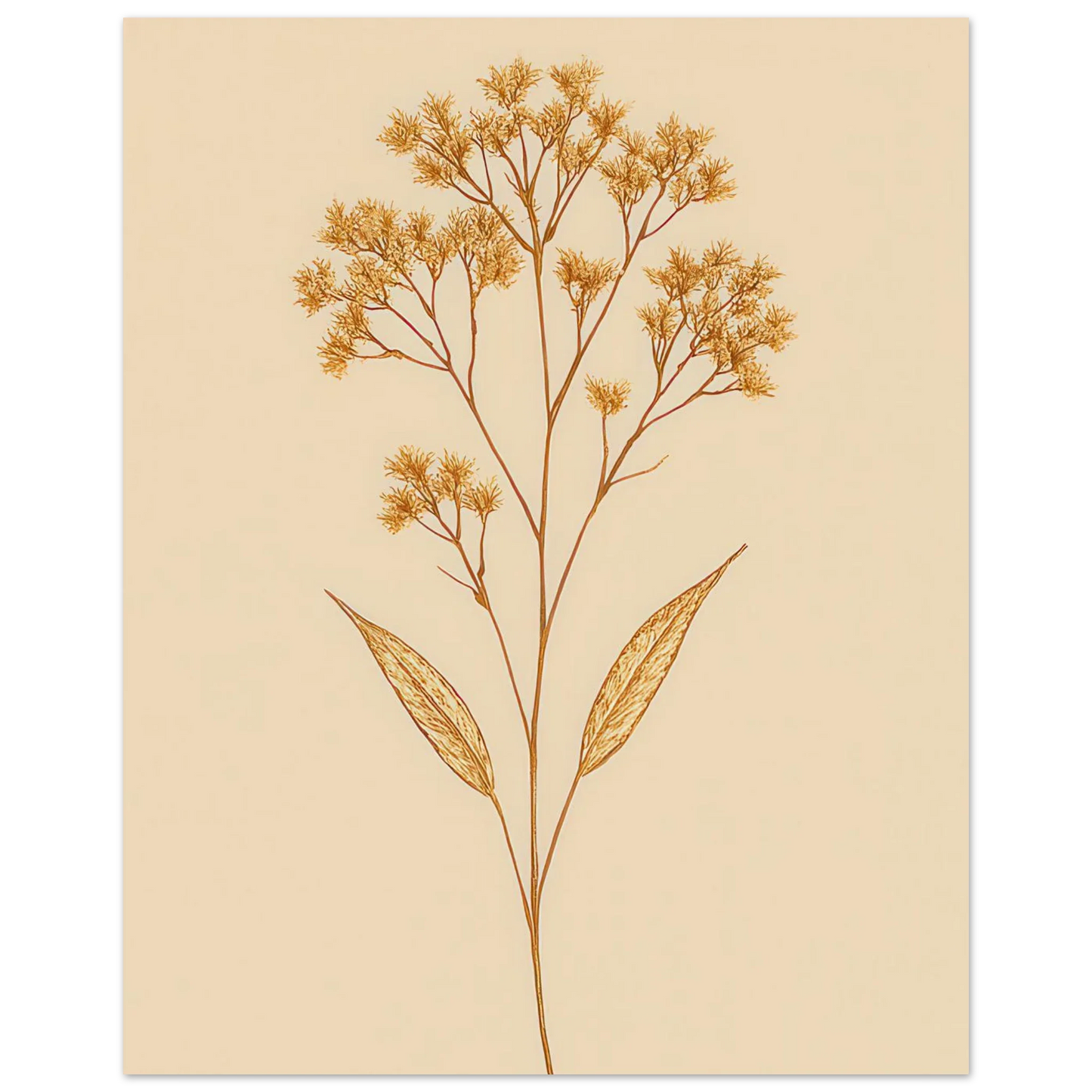 Frukter – Golden Botanical Print on Premium Semi-Gloss Poster