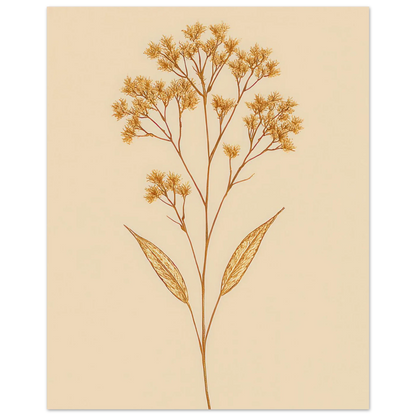 Frukter – Golden Botanical Print on Premium Semi-Gloss Poster