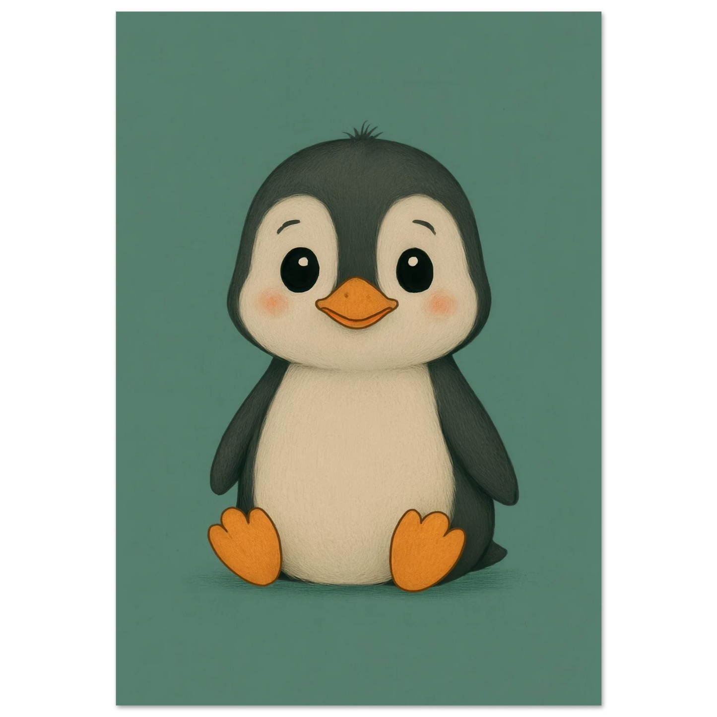 Cute Baby Penguin Art Print - Playful Nursery Decor in Various Sizes