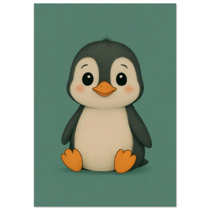 Cute Baby Penguin Art Print - Playful Nursery Decor in Various Sizes