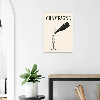 Champagne Splash Retro-Inspired Wall Art Poster – Elevate Your Space with Timeless Elegance