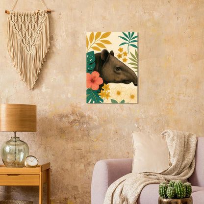 Tropicana Tapir Konstavla – Djurmotiv med Vibrerande Flora
