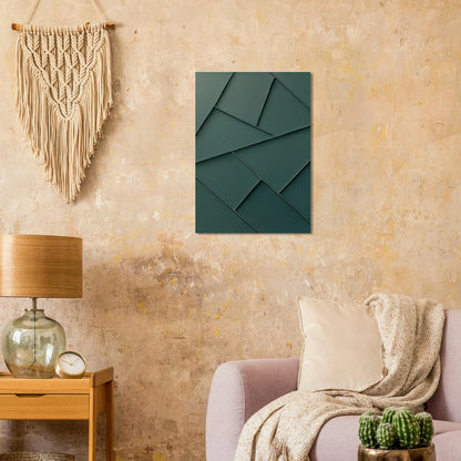 Minimalist Forest Green Geometric Art Print – Abstrakt Design for Modern Spaces