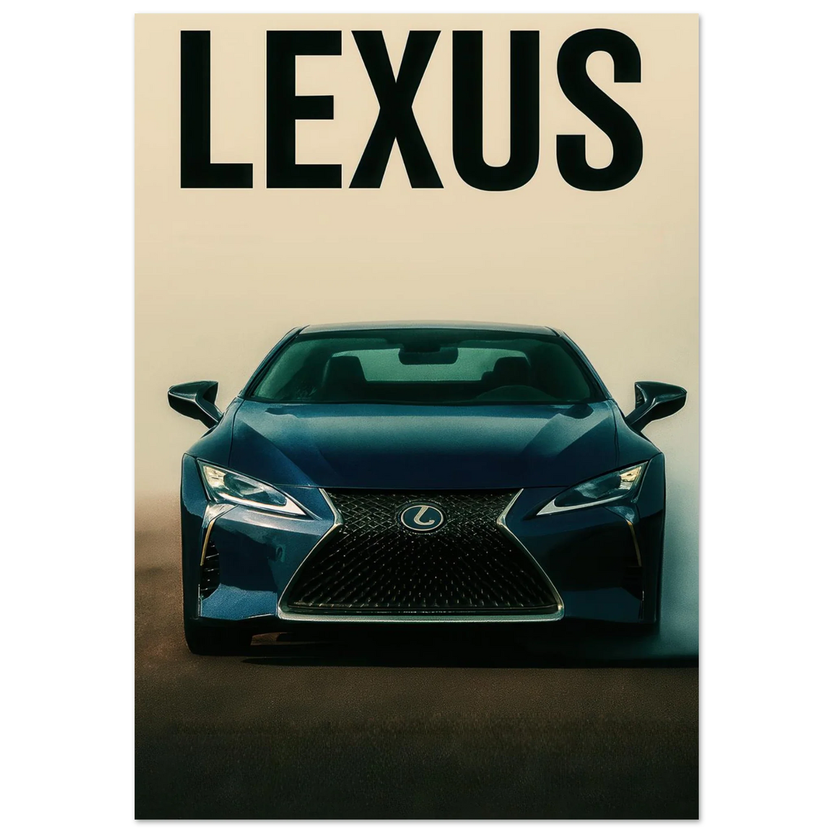 Lexus RC Performance Poster - Blå Sportbil Konsttryck