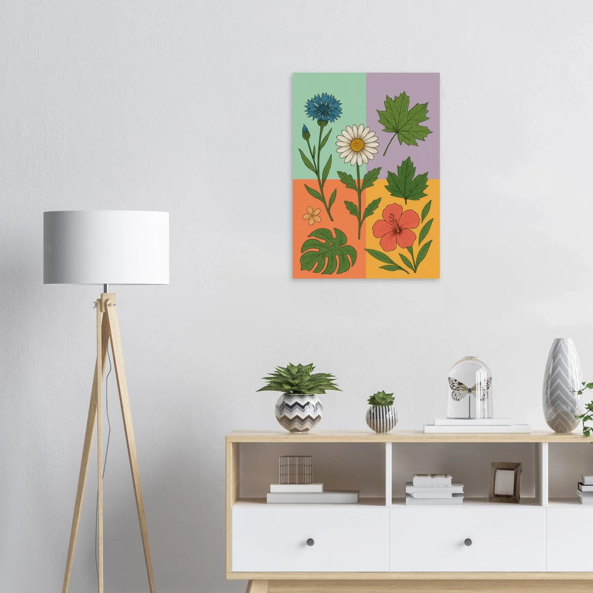Frukter Botanisk Konsttryck – Levande Blommor och Blad på Premium Papper, Välj Din Storlek