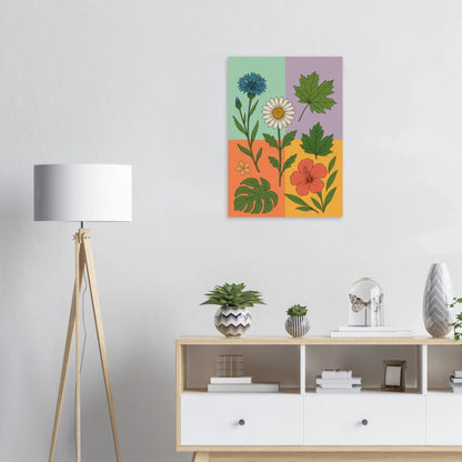 Frukter Botanisk Konsttryck – Levande Blommor och Blad på Premium Papper, Välj Din Storlek