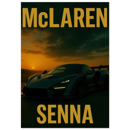 McLaren Senna Sunset Drive Poster - Dynamic Golden Hour Automotive Art Print