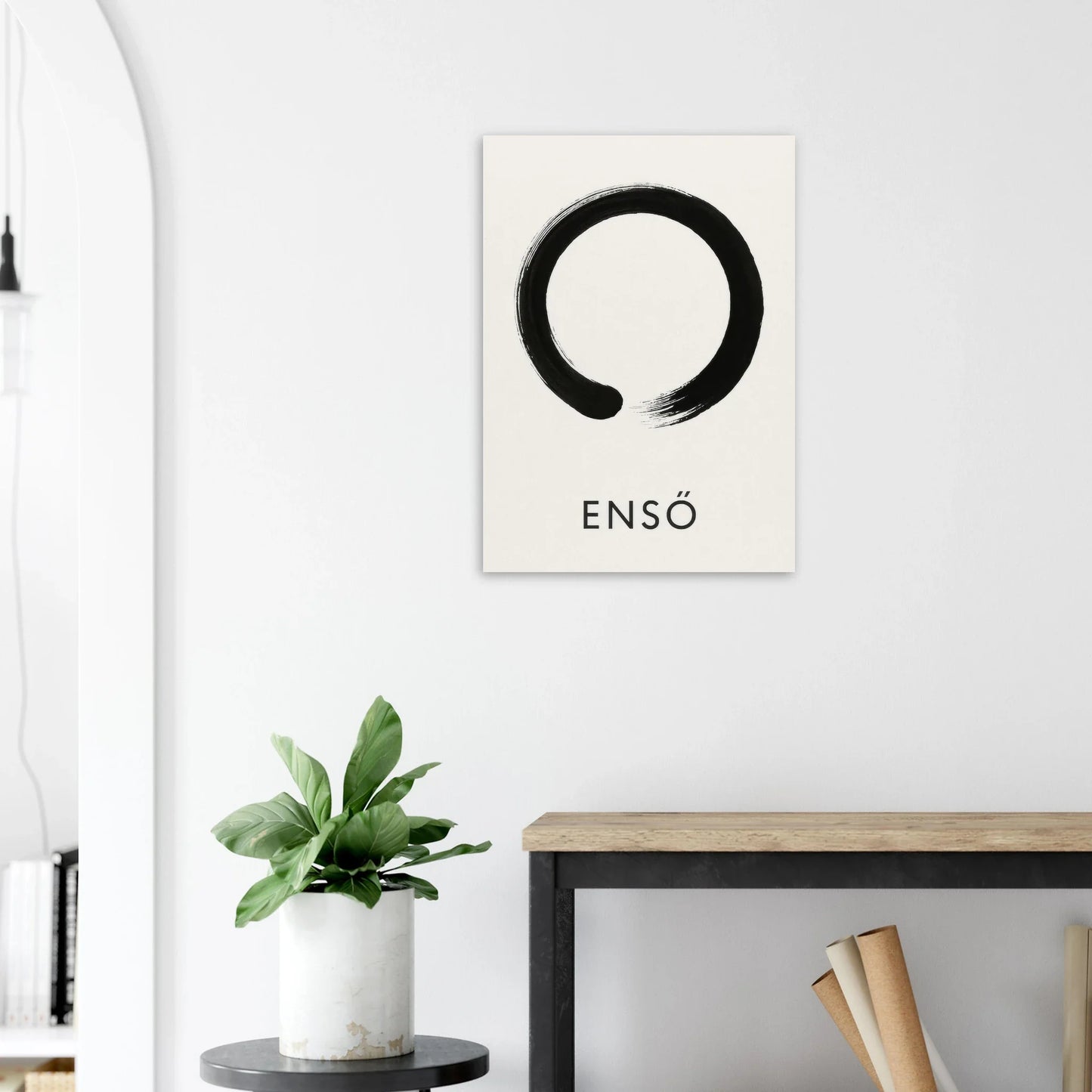 Zen Enso Brushstroke Poster - Minimalist Nordic Wall Art Print in Various Sizes