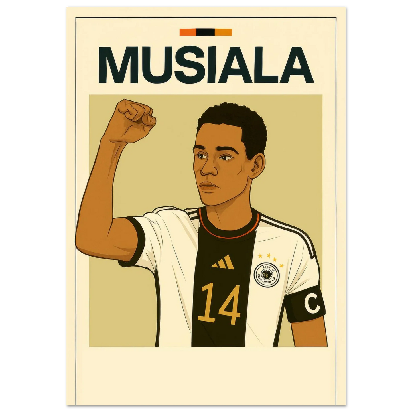 Musiala Dynamic Action Poster – Bold Sports Art Print in Various Sizes