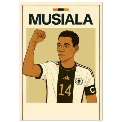 Musiala Dynamic Action Poster – Bold Sports Art Print in Various Sizes