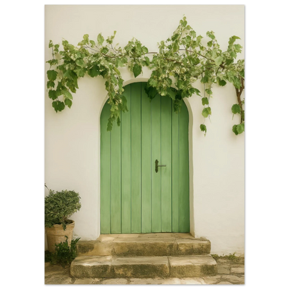 Verdant Entrance: Mediterranean Charm Poster in Your Choice of 29 Sizes