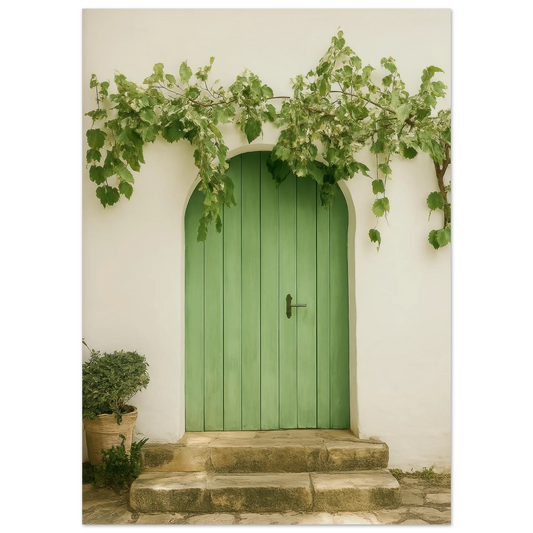 Verdant Entrance: Mediterranean Charm Poster in Your Choice of 29 Sizes