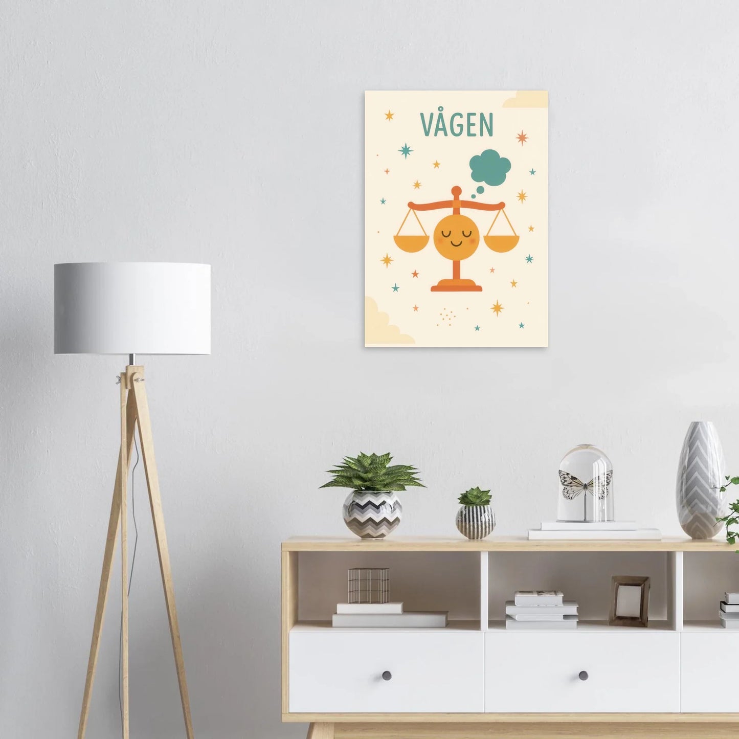 Vågen Zodiac Art Print – Balanserad Design i Mjuk Pastell – Finns i Flera Storlekar