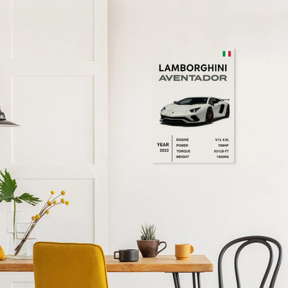 Lamborghini Aventador Modern Bilaffisch - Lyxig Superbil Konstavla