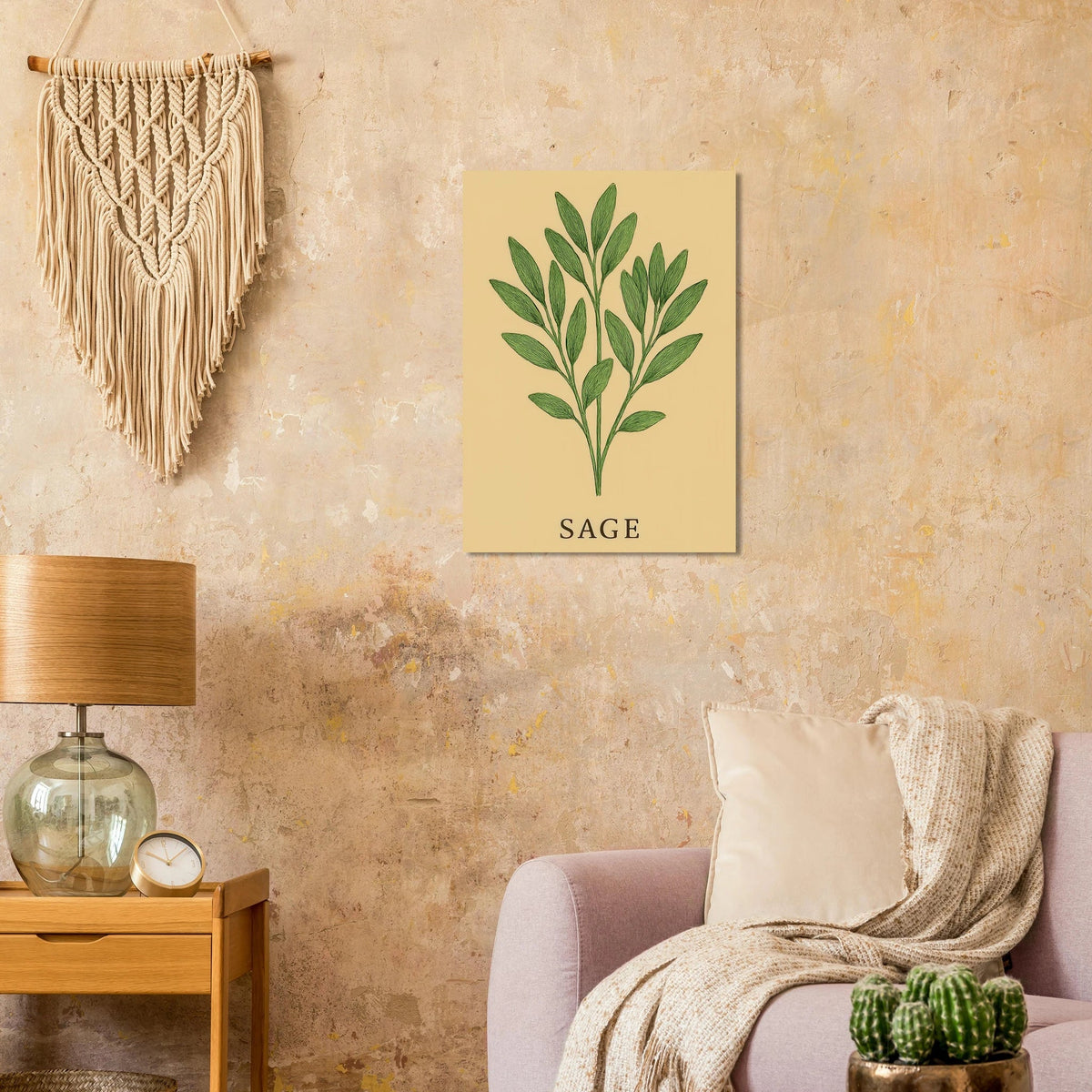 Frukter: Välsmakande Vintagetryck med Botaniska Örter – Välj din Perfekta Storlek